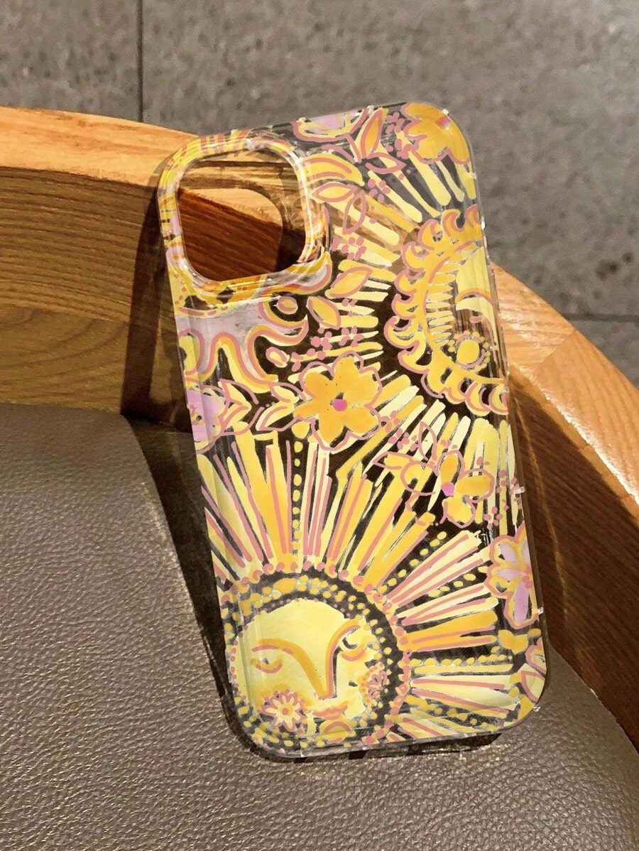 Abstract Sun Heart Liquid Silicone Mobile Phone Case Full-Body Protection Shockproof Anti-Fall TPU Soft Rubber CaseFOR-YOUR-BELOVED-PHONEFashionable