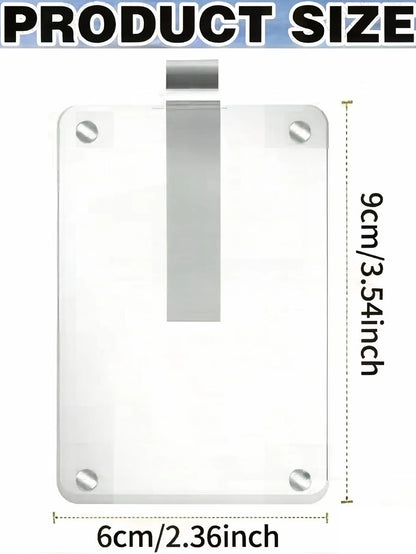 Acrylic Car Sun Visor Photo Frame Clip, Transparent Magnetic 3-Inch Photo/Picture Holder, 6*9CM Refrigerator Magnet