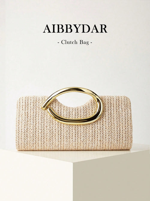 AIBBYDAR Women's Clutch Bag Beach Bag Straw Woven Bag Summer Essential Holiday Essential Beach Holiday Vacation Season Versatile Women's Crossbody Bag Women's Bag Makeup Bag Casual Minimalist Vacation