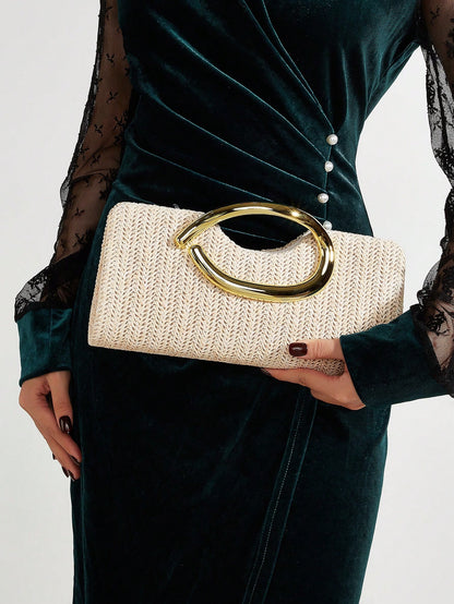 AIBBYDAR Women's Clutch Bag Beach Bag Straw Woven Bag Summer Essential Holiday Essential Beach Holiday Vacation Season Versatile Women's Crossbody Bag Women's Bag Makeup Bag Casual Minimalist Vacation