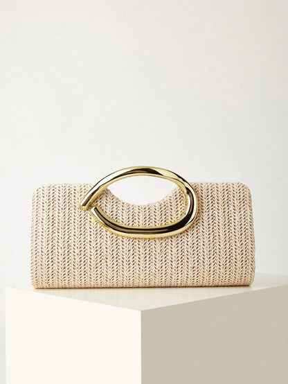 AIBBYDAR Women's Clutch Bag Beach Bag Straw Woven Bag Summer Essential Holiday Essential Beach Holiday Vacation Season Versatile Women's Crossbody Bag Women's Bag Makeup Bag Casual Minimalist Vacation