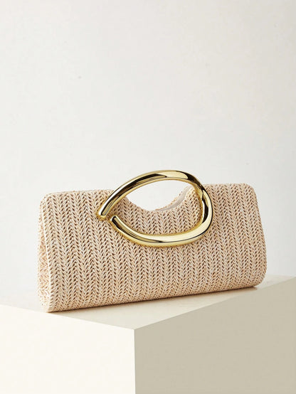 AIBBYDAR Women's Clutch Bag Beach Bag Straw Woven Bag Summer Essential Holiday Essential Beach Holiday Vacation Season Versatile Women's Crossbody Bag Women's Bag Makeup Bag Casual Minimalist Vacation