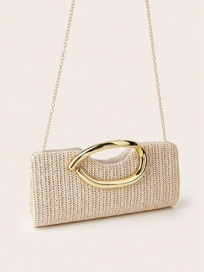 AIBBYDAR Women's Clutch Bag Beach Bag Straw Woven Bag Summer Essential Holiday Essential Beach Holiday Vacation Season Versatile Women's Crossbody Bag Women's Bag Makeup Bag Casual Minimalist Vacation