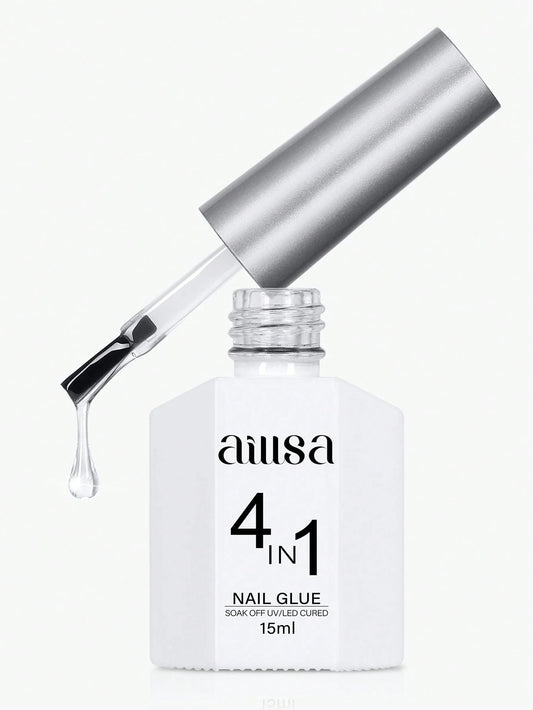 AILLSA Nail Glue,15ml/1Pc Soak Off LED/UV, Quick-Drying Gel Nail Polish,For Nail Art, For Home Salon Nail Art DIY