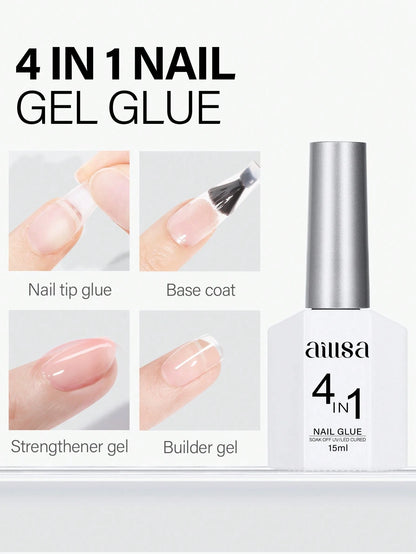 AILLSA Nail Glue,15ml/1Pc Soak Off LED/UV, Quick-Drying Gel Nail Polish,For Nail Art, For Home Salon Nail Art DIY