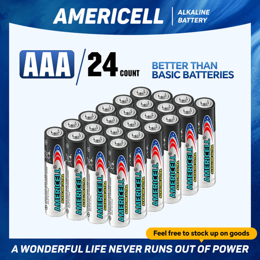 AMERICELL 24 Pcs AAA Batteries, High-Power For Flashlights, Wireless Keyboards, Toys & Emergency Devices- (Non-Rechargeable)