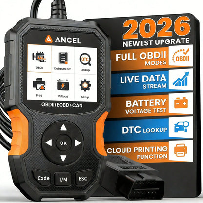 ANCEL AS300 OBD2 Scanner, IM Quick Test Key For Smog Check & Annual Inspection, Battery Test & Cloud Printing Function, Engine Code Reader To Turn Off Warning Light, Universal For EOBD Vehicles, Easy