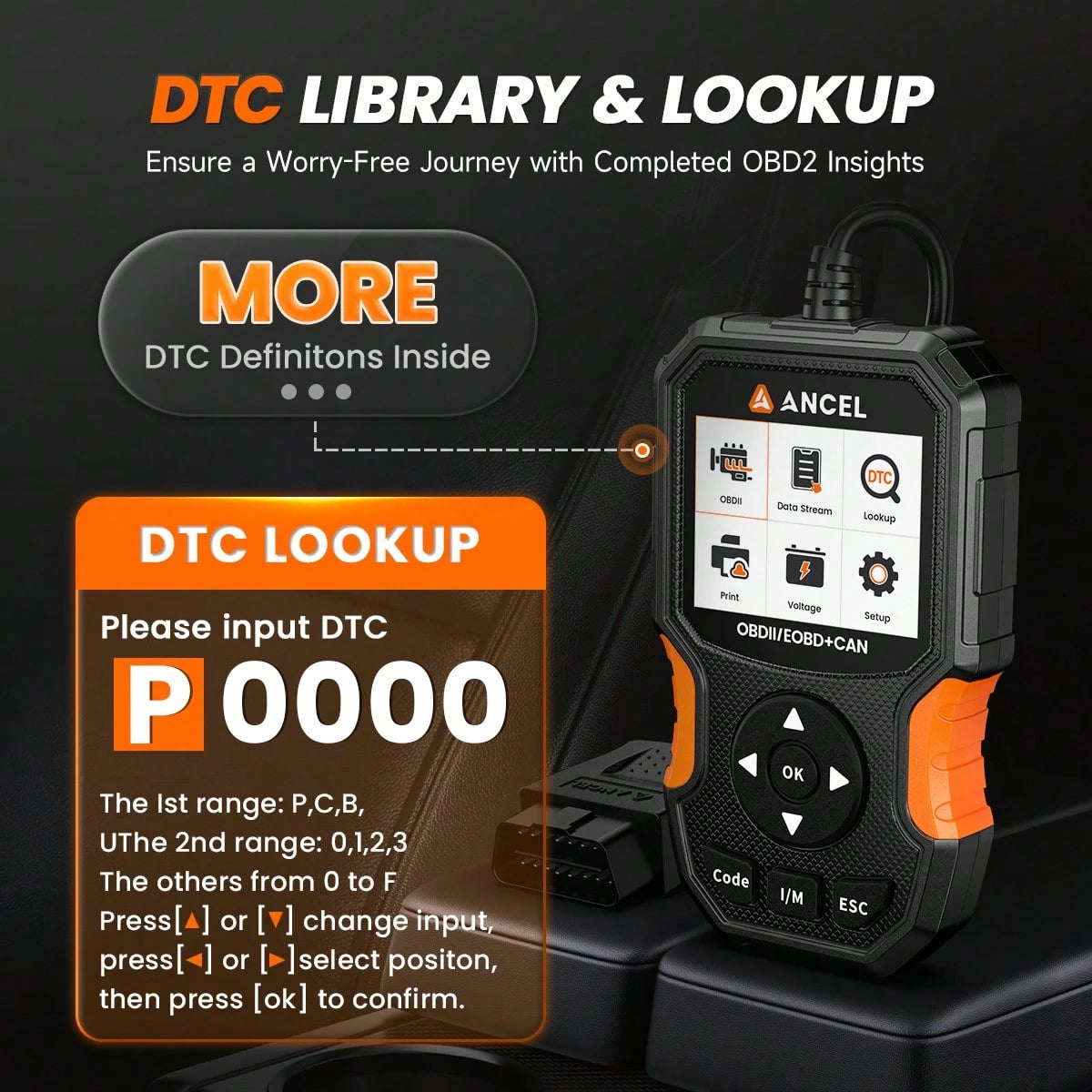 ANCEL AS300 OBD2 Scanner, IM Quick Test Key For Smog Check & Annual Inspection, Battery Test & Cloud Printing Function, Engine Code Reader To Turn Off Warning Light, Universal For EOBD Vehicles, Easy