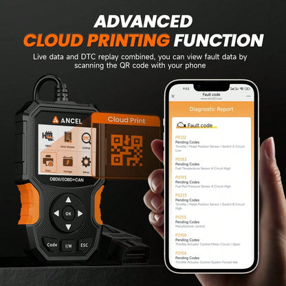 ANCEL AS300 OBD2 Scanner, IM Quick Test Key For Smog Check & Annual Inspection, Battery Test & Cloud Printing Function, Engine Code Reader To Turn Off Warning Light, Universal For EOBD Vehicles, Easy