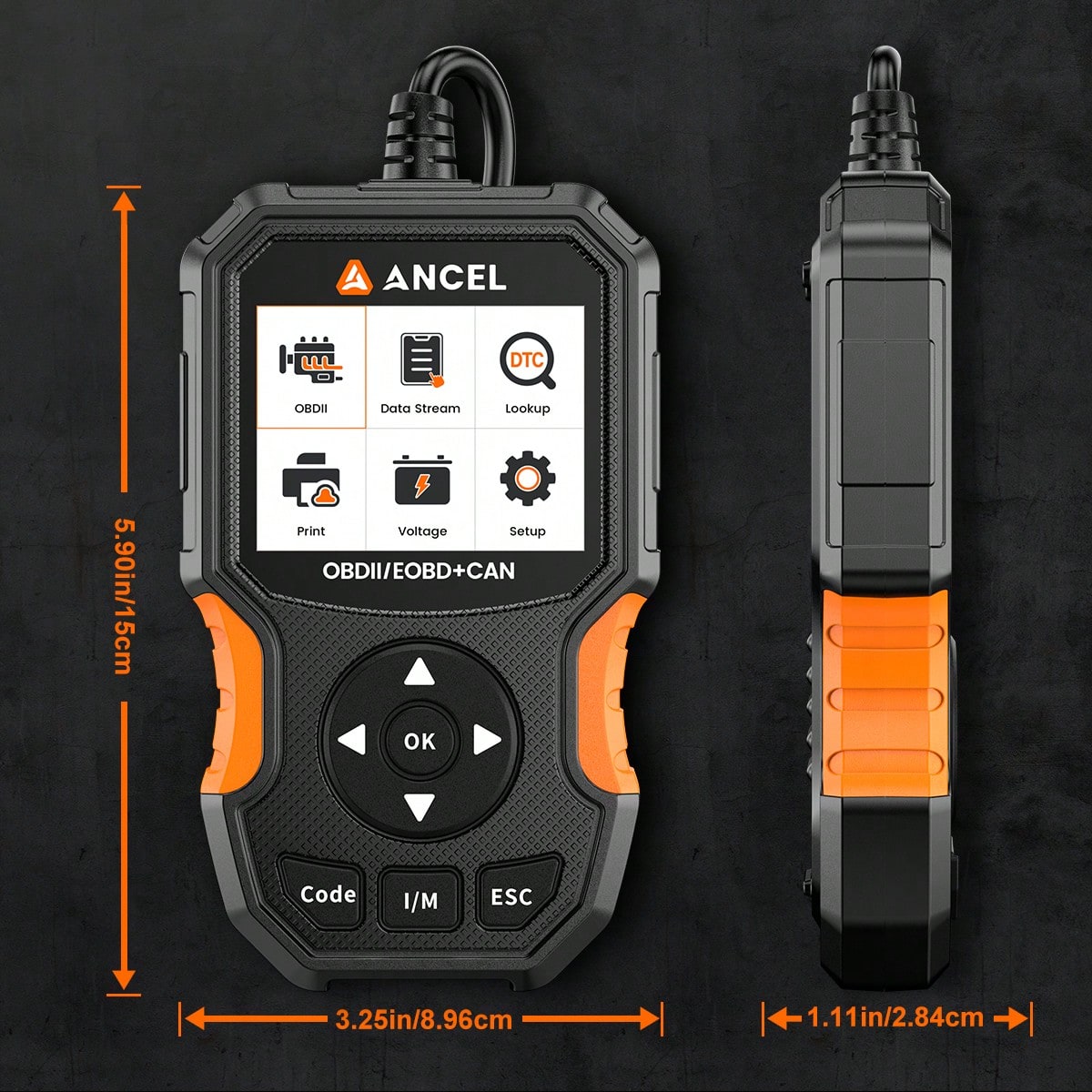 ANCEL AS300 OBD2 Scanner, IM Quick Test Key For Smog Check & Annual Inspection, Battery Test & Cloud Printing Function, Engine Code Reader To Turn Off Warning Light, Universal For EOBD Vehicles, Easy