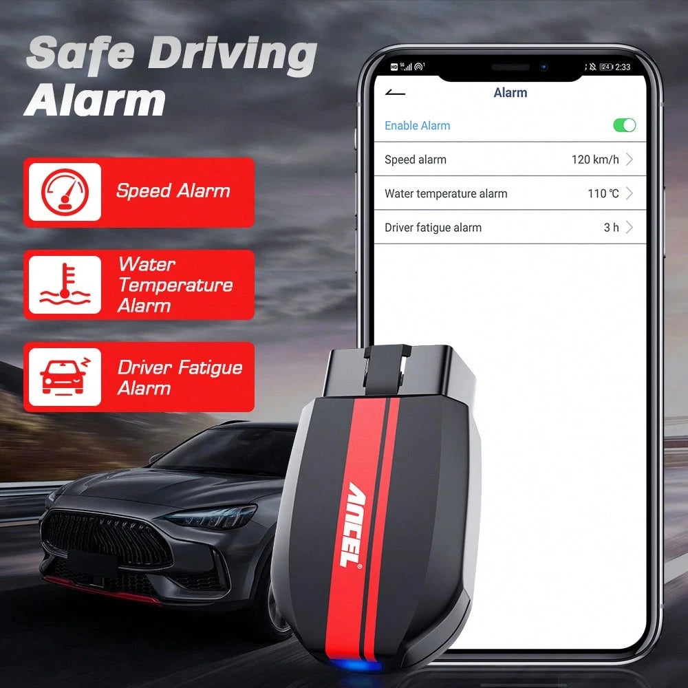 ANCEL BD200 Bluetooth OBD2 Scanner For All Cars, Check Engine Light Code Reader, Battery Test, Live Data, IOS & Android