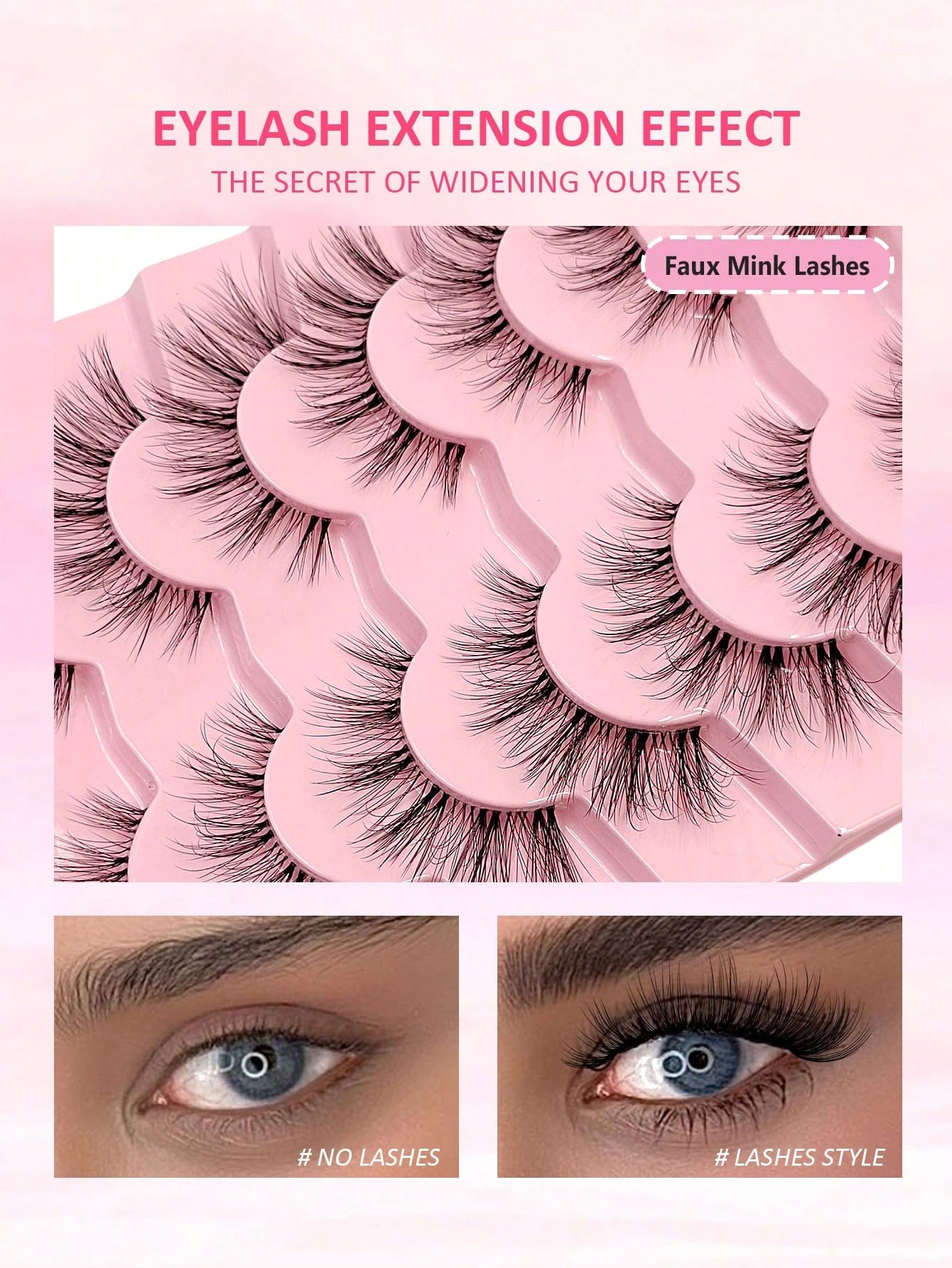 Asiteo 7 Pairs Natural Lightweight False Eyelashes- Lightweight & Reusable, Creates Perfect Voluminous Effect- Transparent Lash Bands, Criss-Cross Design, Essential For Eye Makeup