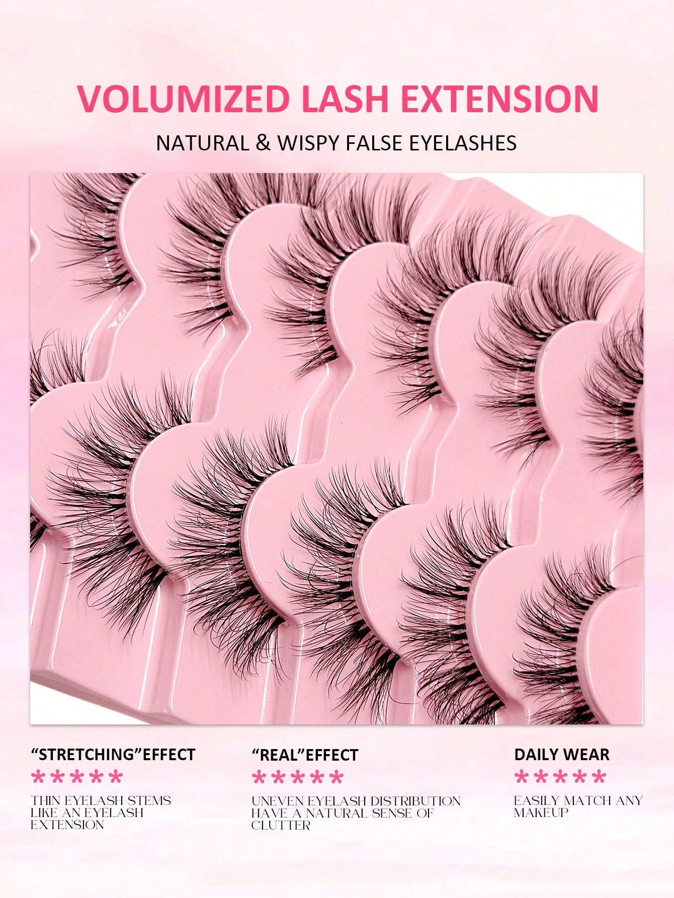 Asiteo 7 Pairs Natural Lightweight False Eyelashes- Lightweight & Reusable, Creates Perfect Voluminous Effect- Transparent Lash Bands, Criss-Cross Design, Essential For Eye Makeup