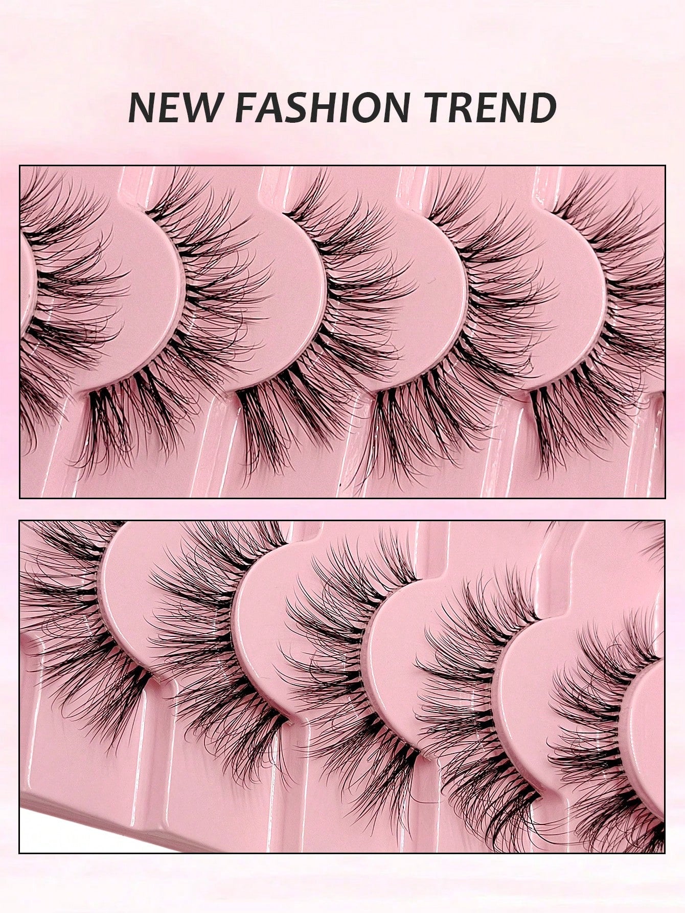 Asiteo 7 Pairs Natural Lightweight False Eyelashes- Lightweight & Reusable, Creates Perfect Voluminous Effect- Transparent Lash Bands, Criss-Cross Design, Essential For Eye Makeup
