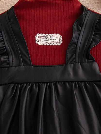 Autumn/Winter Fashion Patchwork Long Sleeve Dress For Baby Girls, Social Gathering, Festival Party, Baby Bud Dress