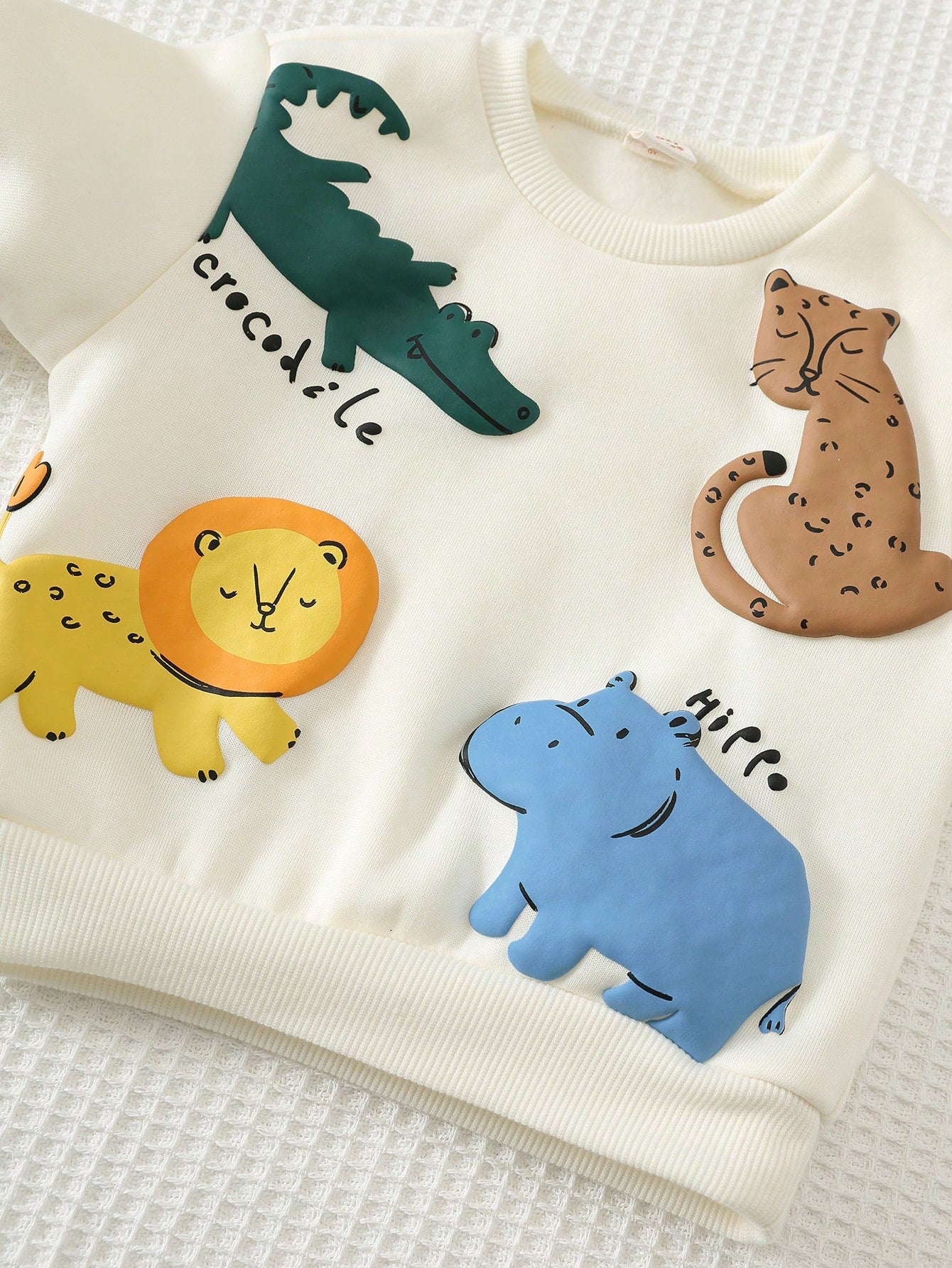 Baby Boy Cartoon Animal 3D Pattern Knitted Soft Crew Neck Long Sleeve Pullover Sweatshirt And Elastic Waist Long Pants 2-Piece Set Pull Halloween