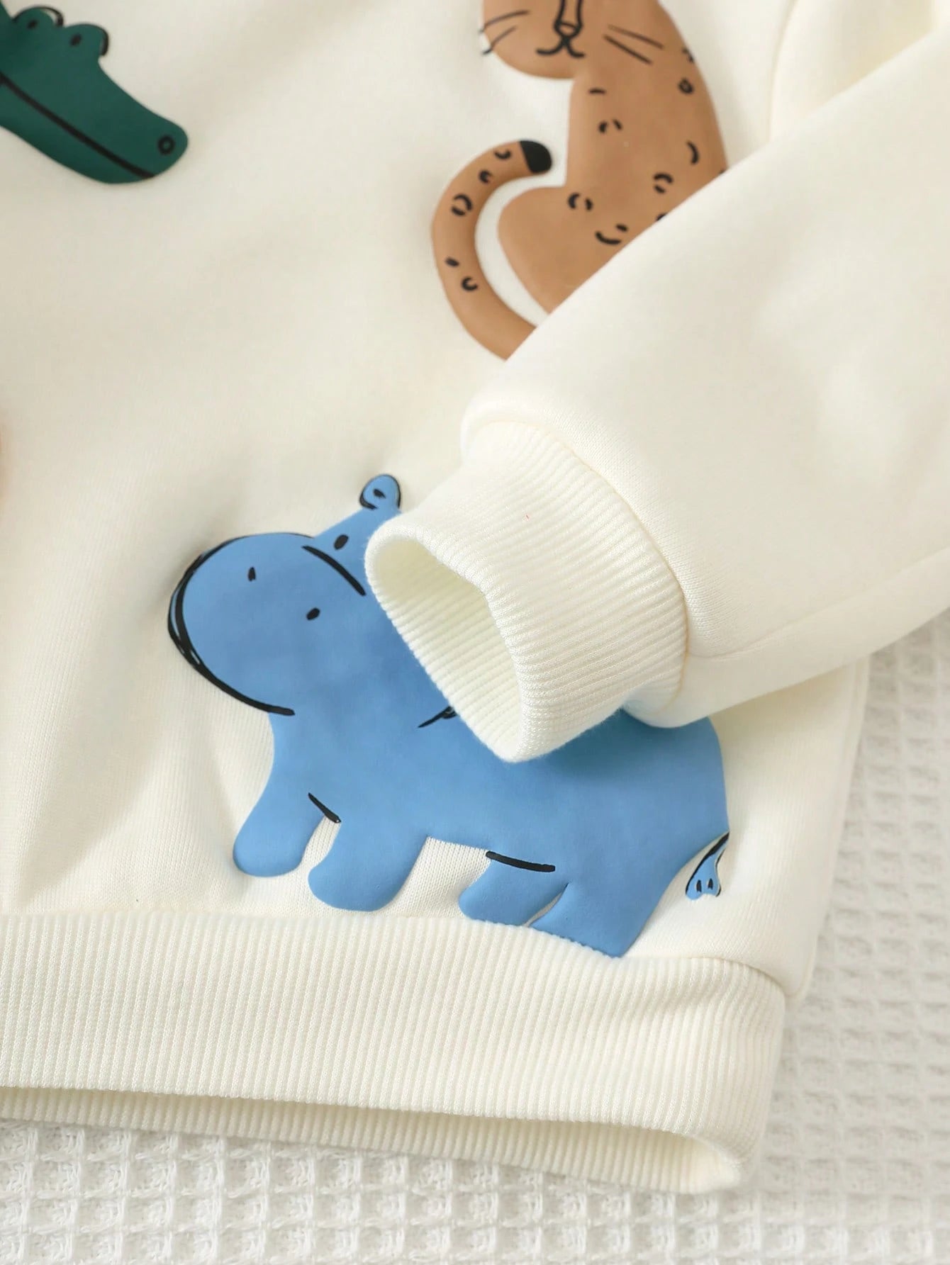 Baby Boy Cartoon Animal 3D Pattern Knitted Soft Crew Neck Long Sleeve Pullover Sweatshirt And Elastic Waist Long Pants 2-Piece Set Pull Halloween