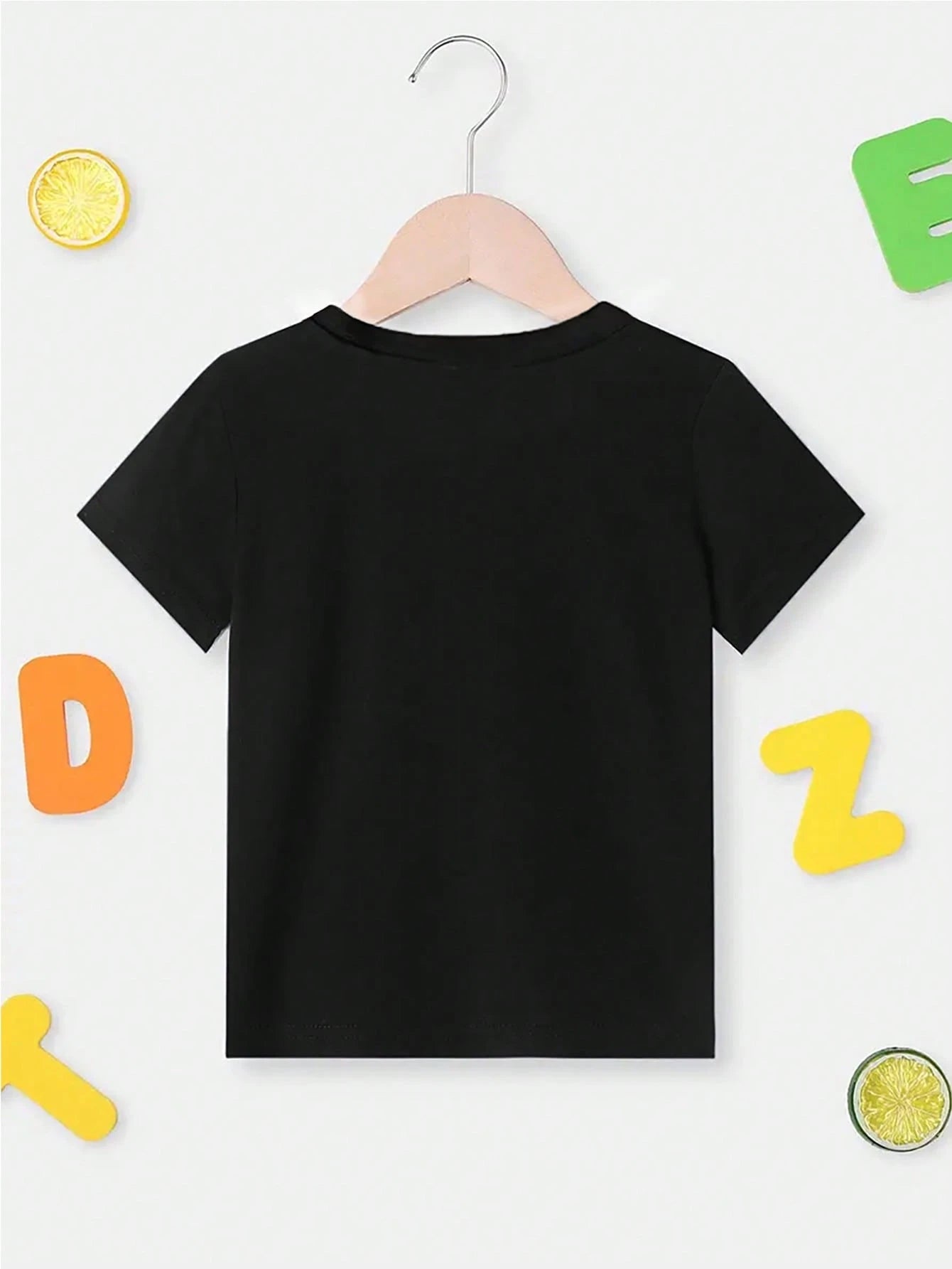 Baby Boy Casual Fashionable Comfortable Minimalist Letter Slogan Print Short Sleeve Round Neck T-Shirt, Summer Dad's Baby Clothes