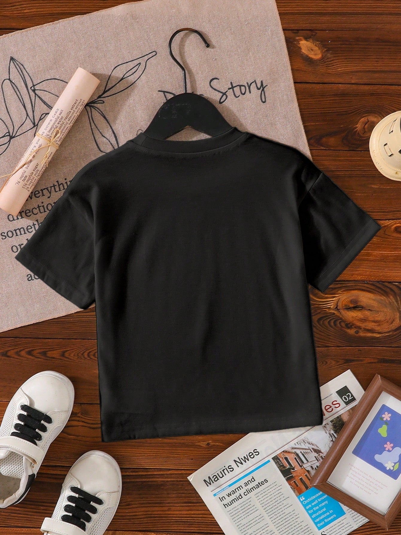 Baby Boy Casual Minimalist Gold English Slogan Print Short Sleeve Round Neck T-Shirt, Suitable For Summer