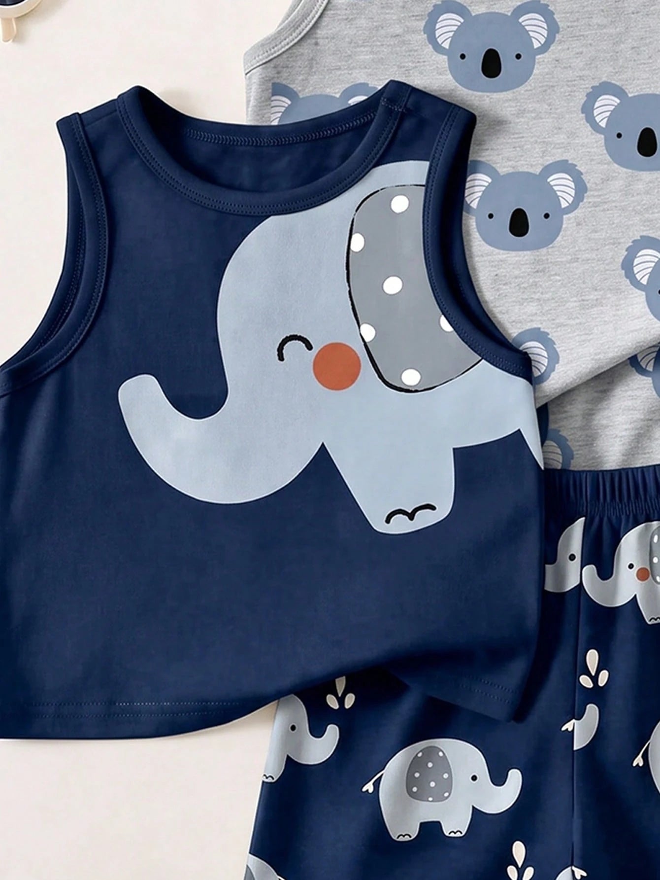 Baby Boy Casual Simple Tank Tops, 3pcs/Set, Suitable For Summer