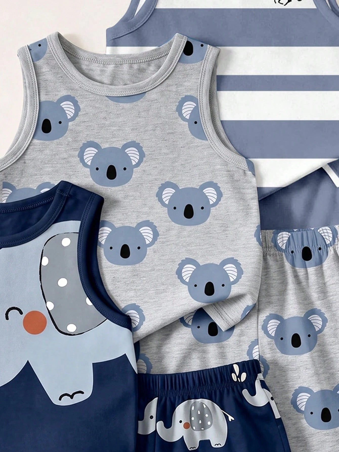Baby Boy Casual Simple Tank Tops, 3pcs/Set, Suitable For Summer