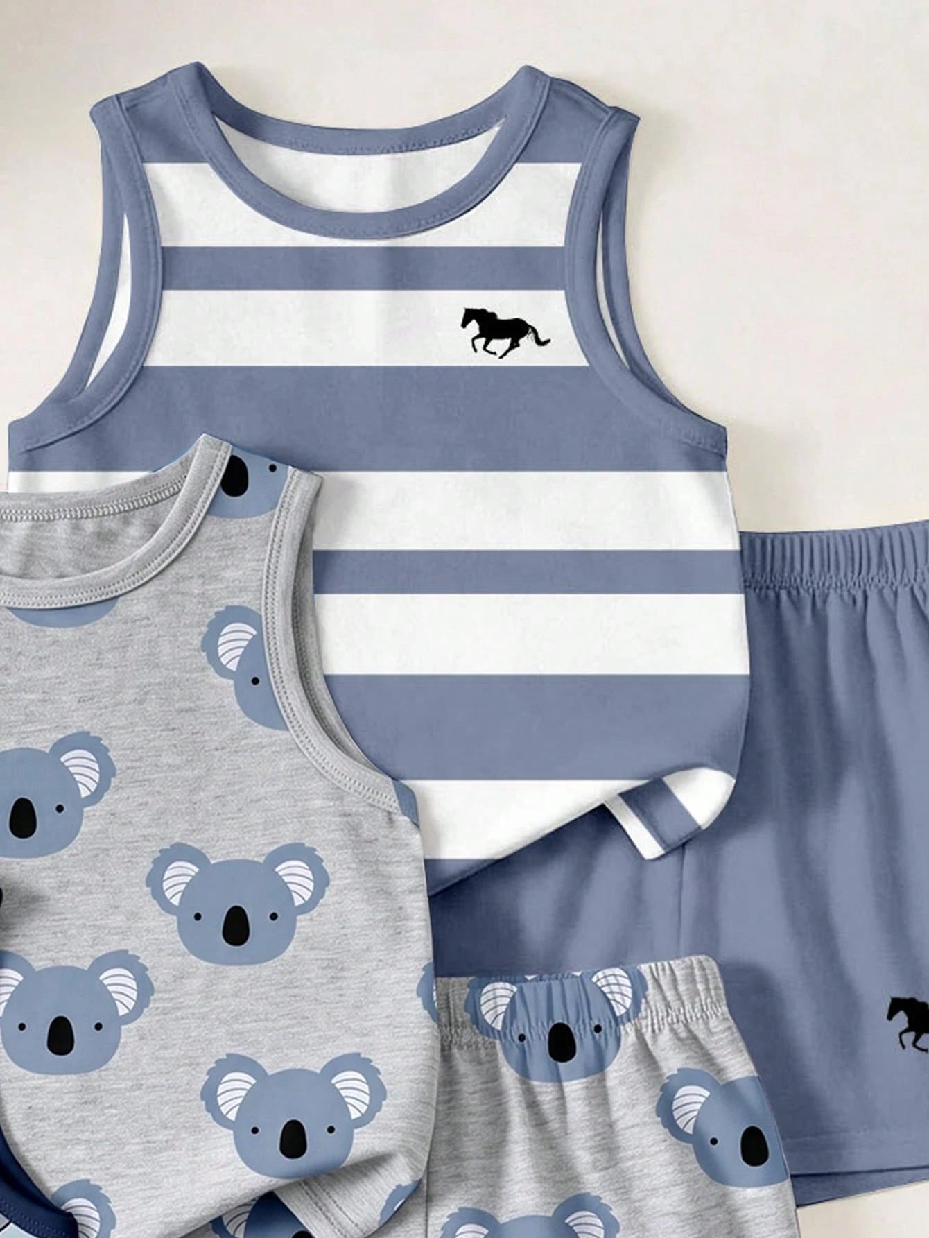 Baby Boy Casual Simple Tank Tops, 3pcs/Set, Suitable For Summer