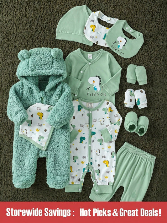 Baby Boy Girl Casual Cute Kawaii Minimalist Style Multi-Piece Gift Set Summer Nursery White Coming Home Holiday Evening Sage Green