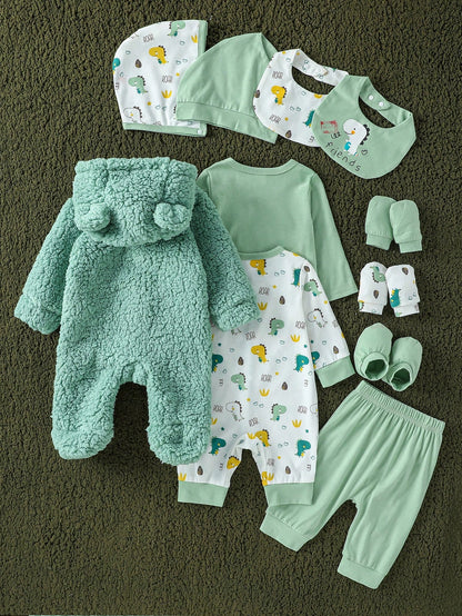 Baby Boy Girl Casual Cute Kawaii Minimalist Style Multi-Piece Gift Set Summer Nursery White Coming Home Holiday Evening Sage Green