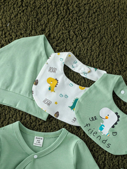 Baby Boy Girl Casual Cute Kawaii Minimalist Style Multi-Piece Gift Set Summer Nursery White Coming Home Holiday Evening Sage Green