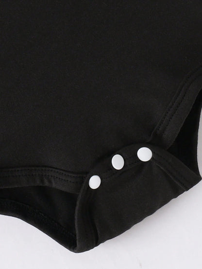 Baby Boy Novelty Game Console & Letter Print Long Sleeve Bodysuit, Suitable For Autumn Outings