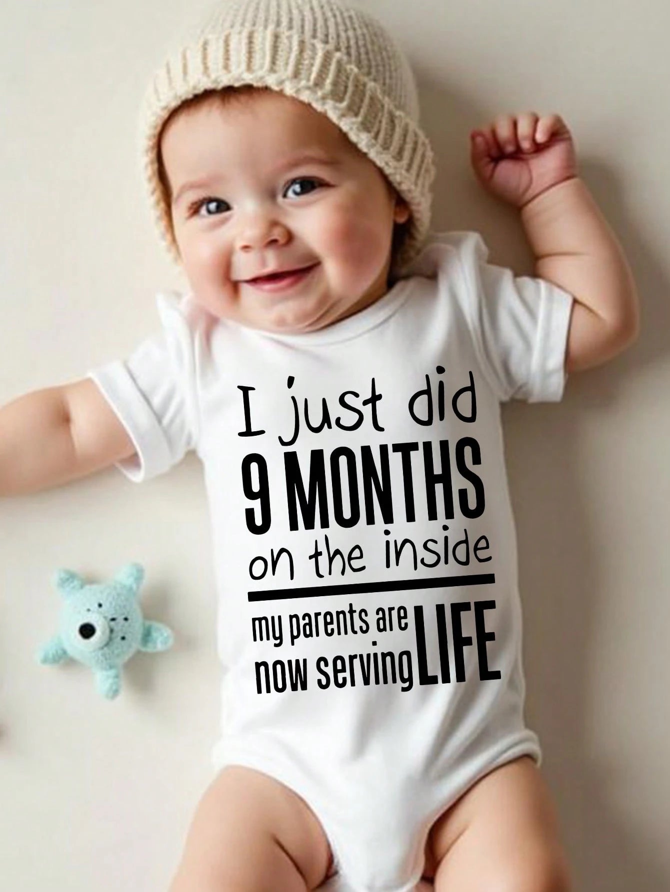Baby Boys' Black Summer Casual Family Matching Short Sleeve Bodysuit,Cute Kawaii Cartoon Finger Design Colorful Letter Slogan Graphic Print Crew Neck