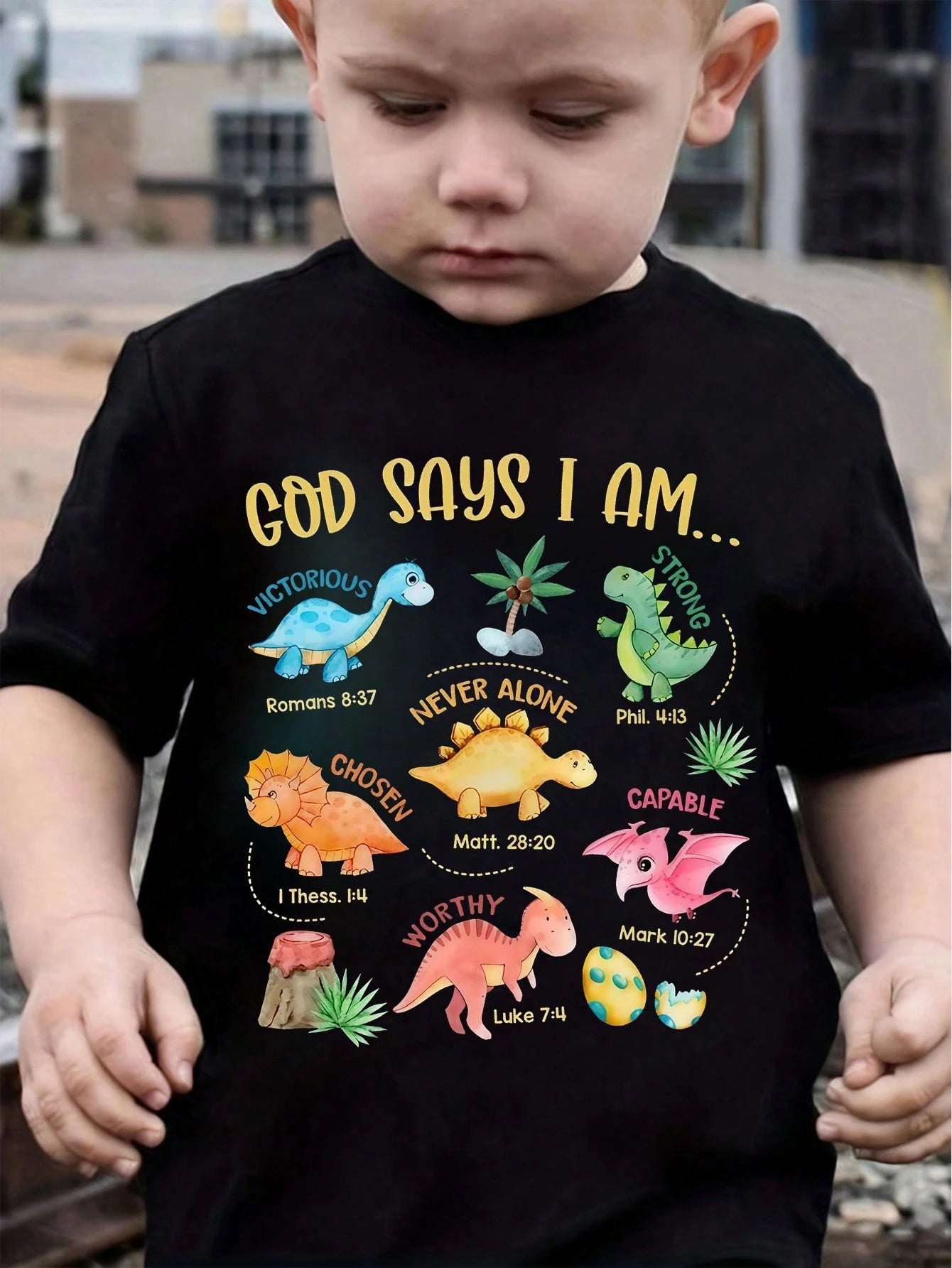Baby Boys' Casual Creative Cartoon Animal & Letter Print Short Sleeve T-Shirt, Fashion Basics