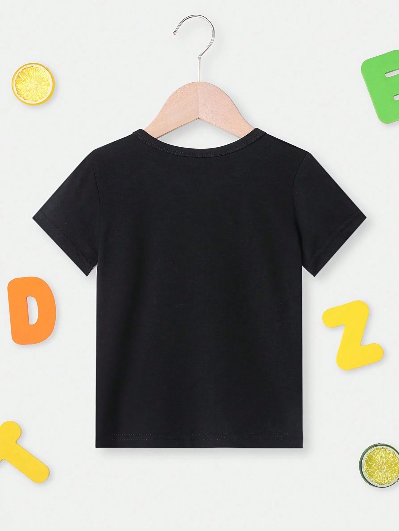 Baby Boys' Casual Creative Cartoon Animal & Letter Print Short Sleeve T-Shirt, Fashion Basics