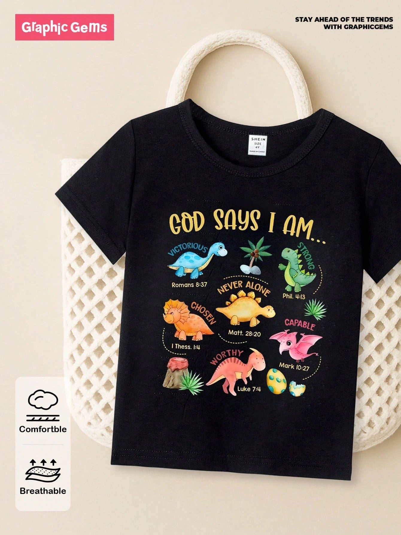 Baby Boys' Casual Creative Cartoon Animal & Letter Print Short Sleeve T-Shirt, Fashion Basics