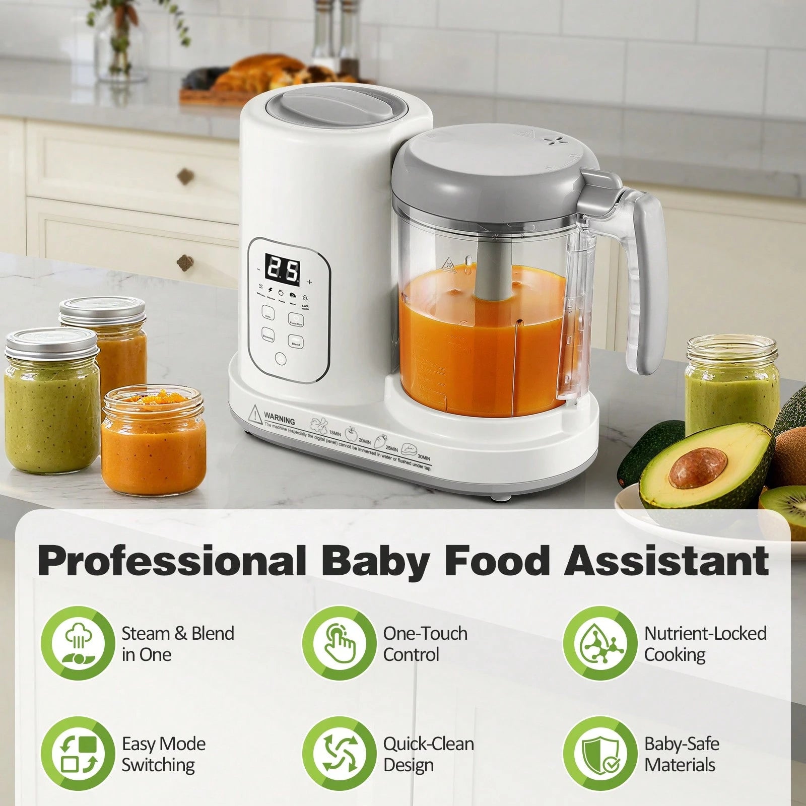 Baby Food Maker Pro Steamer Blender: 4 In 1 Auto Steam Blend And Puree Maker With Self-Clean For Healthy Baby And Toddler Meal Prep