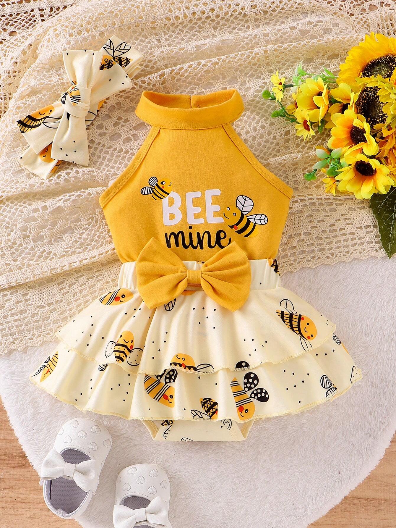 Baby Girl Bee Skort Set