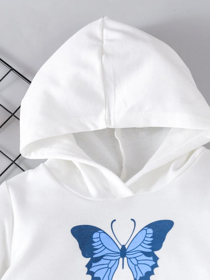 Baby Girl Butterfly Print Hoodie & Sweatpants