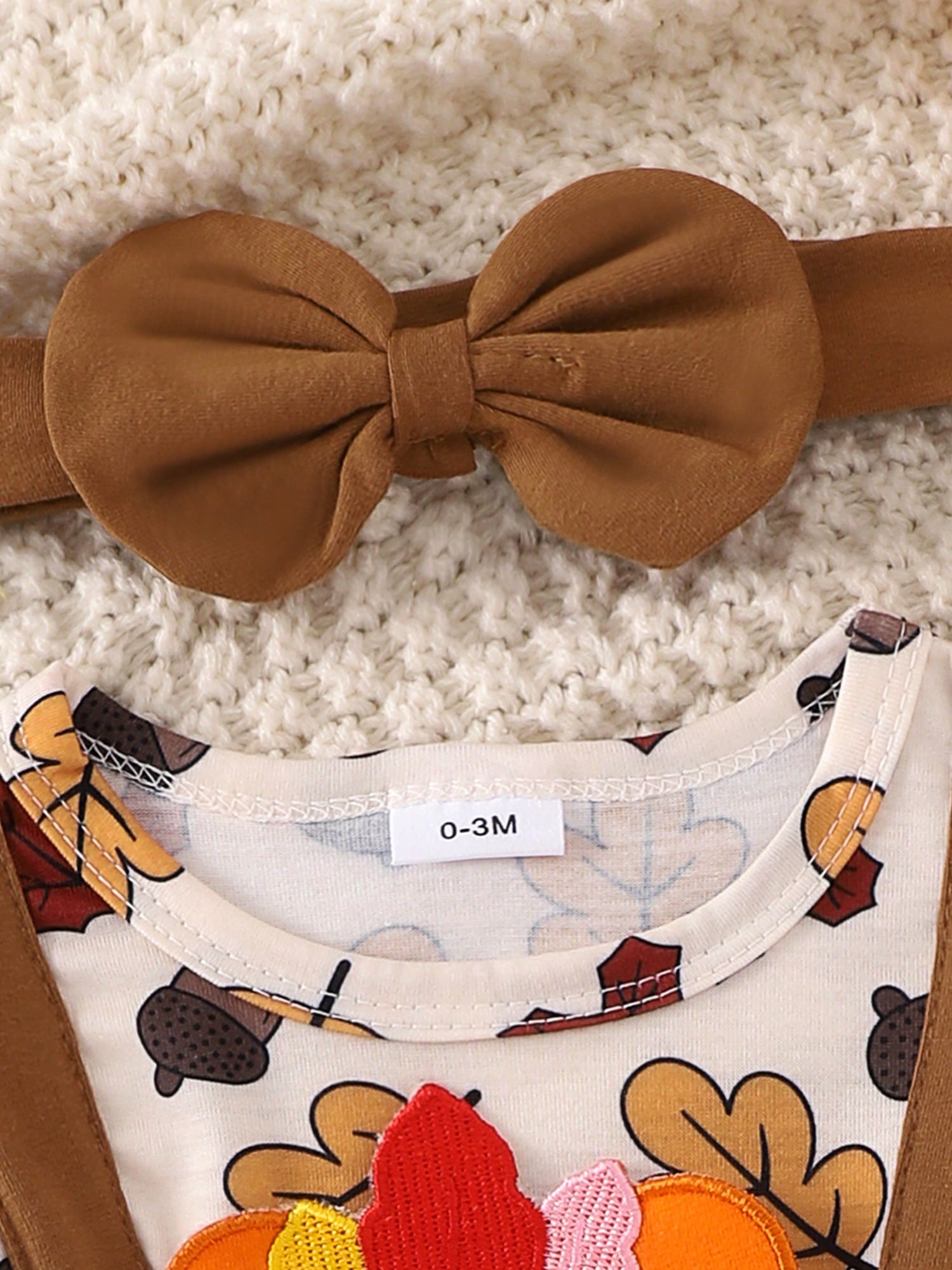 Baby Girl Christmas Halloween Outfit, Santa Ghost Turkey Patch Flying Long Sleeve Romper Dress Bow Headband 2 Piece Set For Fall
