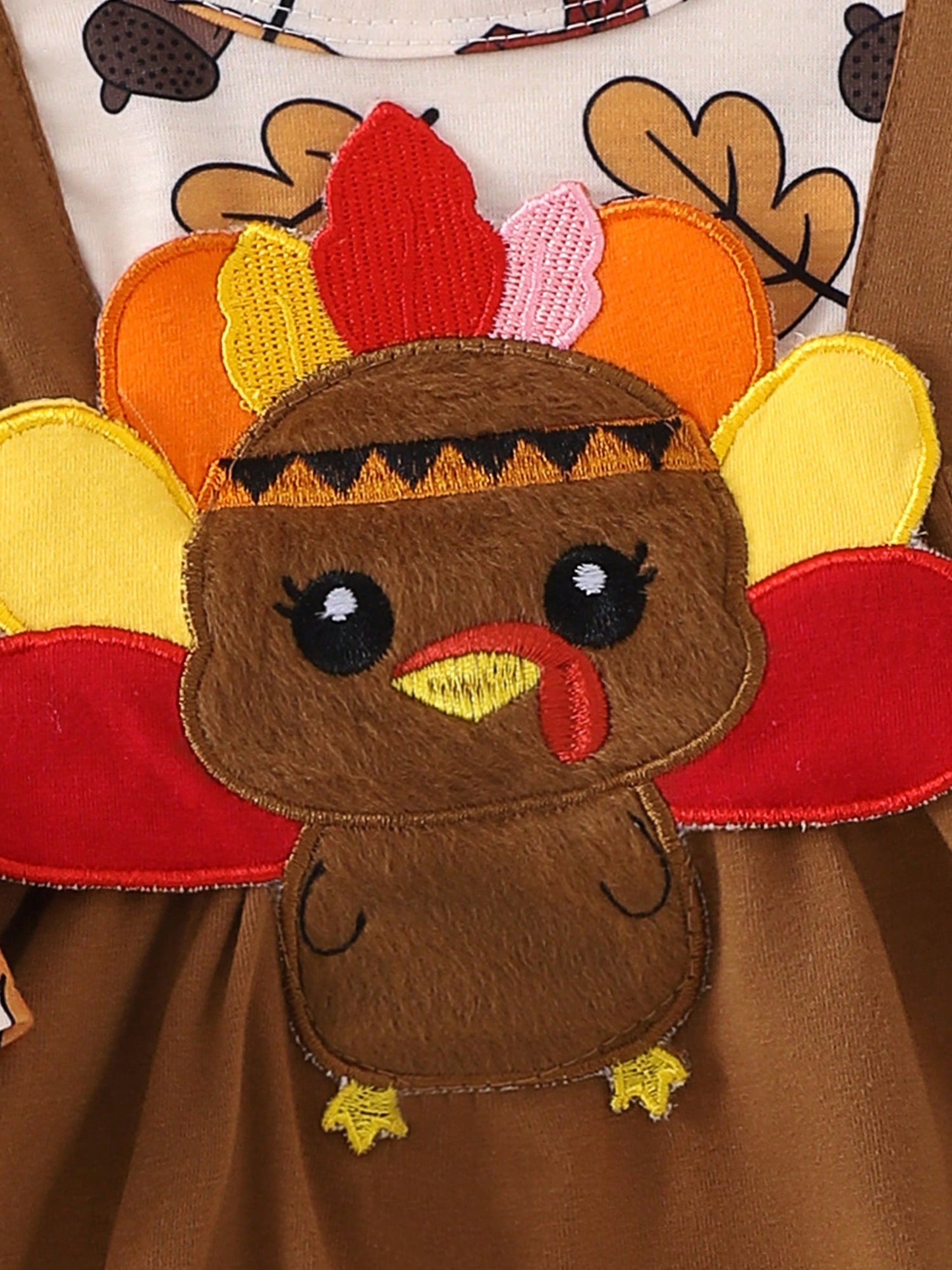 Baby Girl Christmas Halloween Outfit, Santa Ghost Turkey Patch Flying Long Sleeve Romper Dress Bow Headband 2 Piece Set For Fall