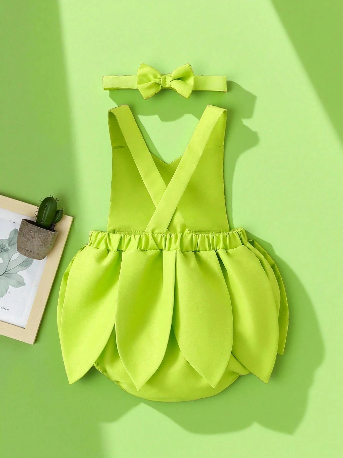 Baby Girl Green Adjustable Strap Sequin Print Bodysuit & Purple High Waist Floral Ruffle Skirt Set, Summer