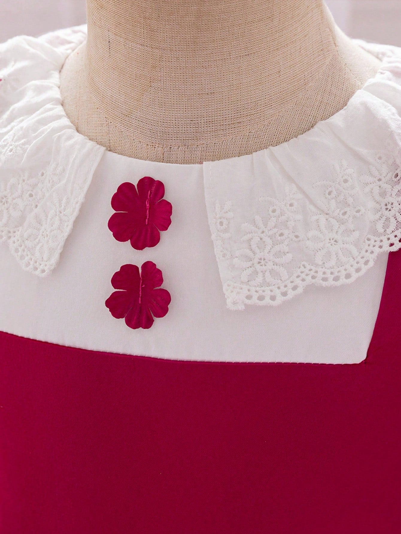 Baby Girls Fuchsia Puff Sleeve Satin Chiffon Princess Dress With Neck Scarf, Suitable For Parties