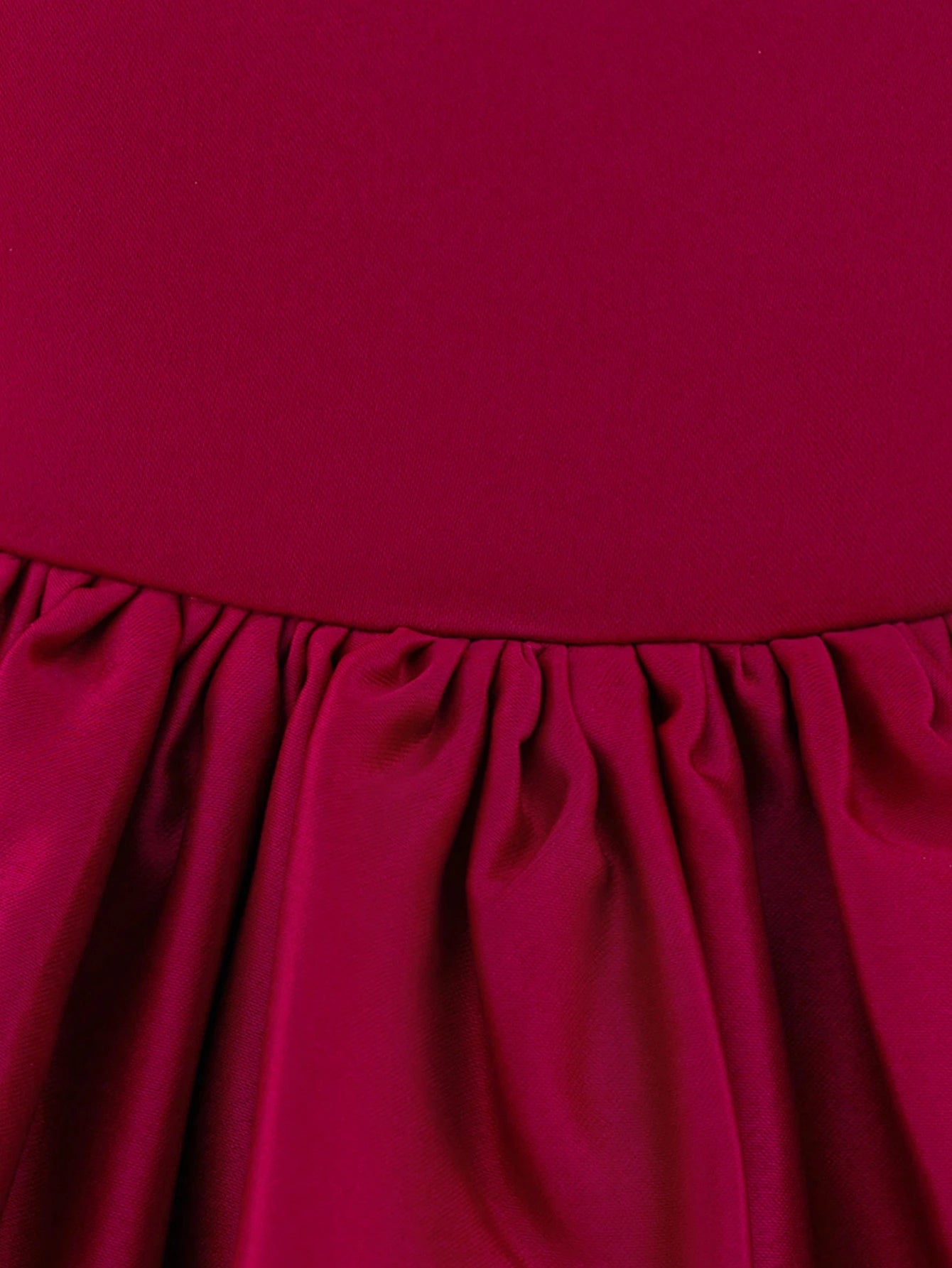 Baby Girls Fuchsia Puff Sleeve Satin Chiffon Princess Dress With Neck Scarf, Suitable For Parties