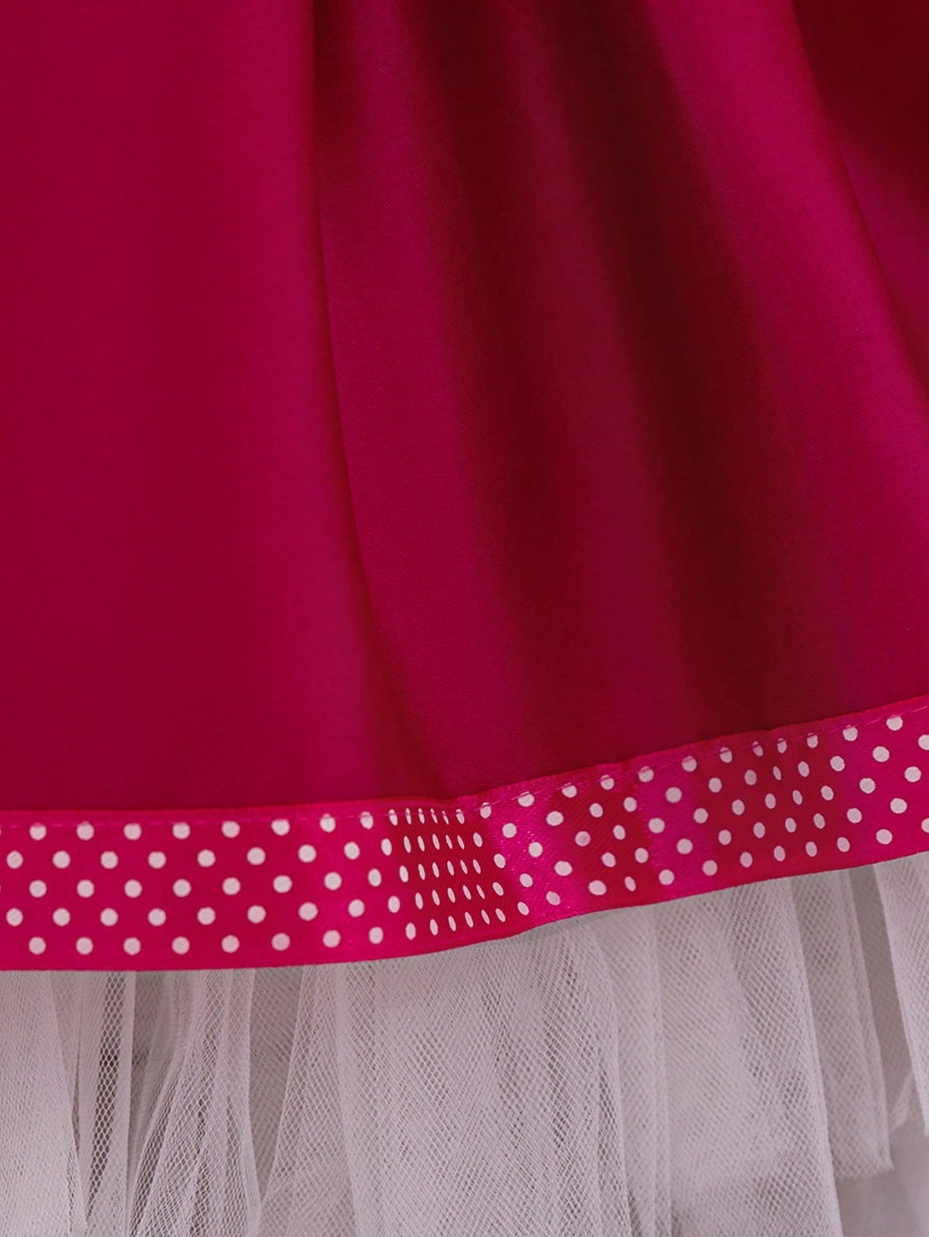 Baby Girls Fuchsia Puff Sleeve Satin Chiffon Princess Dress With Neck Scarf, Suitable For Parties