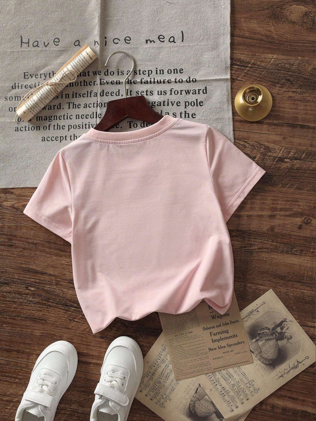 Baby Girls "I'm Just A Girl" Bow Print Short Sleeve T-Shirt, Pink Casual Top