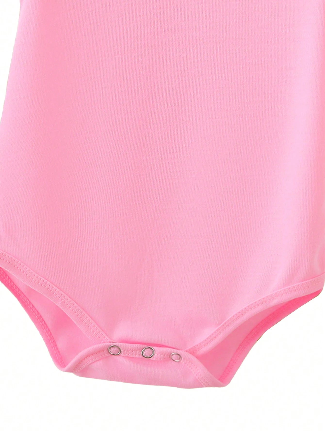 Baby Girls' Slogan Letter Printed Triangle Bodysuit With Short Sleeves