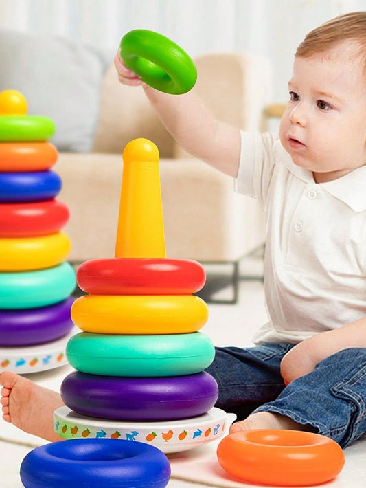 Baby Stacking Toys, Rainbow Tower Stacking Rings, Infant Rattle Tumbler, Early Educational Toys