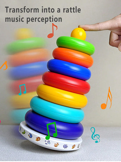 Baby Stacking Toys, Rainbow Tower Stacking Rings, Infant Rattle Tumbler, Early Educational Toys