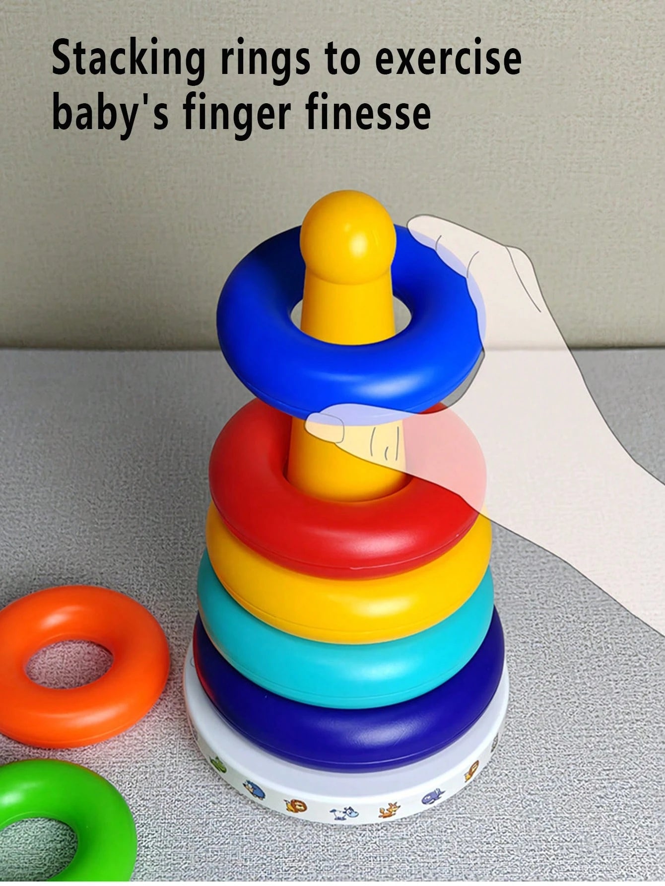 Baby Stacking Toys, Rainbow Tower Stacking Rings, Infant Rattle Tumbler, Early Educational Toys