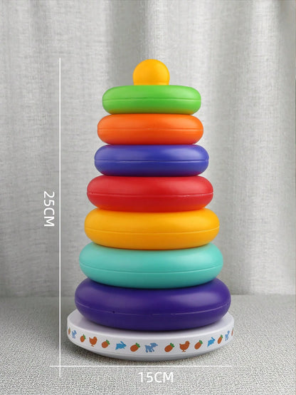 Baby Stacking Toys, Rainbow Tower Stacking Rings, Infant Rattle Tumbler, Early Educational Toys
