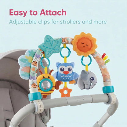 Baby Stroller Hanging Toy Ocean Animal Rattle With Pull String, Detachable Rattle, Battery-Free